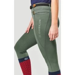 2022 Dublin Womens Cool It Everyday Riding Tights 100492402 - Olive Green Colour Olive Green -Equestrian Clothing Store 1004924026 DB Cool It Tights3 Image Null Hero.700x700