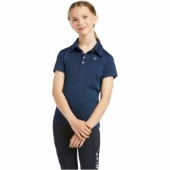 2022 Ariat Junior Laguna Short Sleeve Polo Top 10039498 - Navy
