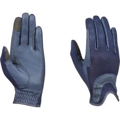 2022 Dublin Pull On Glitter Mesh Back Riding Gloves 10029620 - Navy