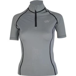 2022 Woof Wear Womens Short Sleeve Performance Riding Shirt WA0006 - Brushed Steel Colour Brushed Steel