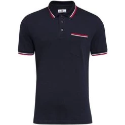 2023 Alan Paine Mens Shoreham Pique Polo Shirt LS1801 - Navy Colour Navy