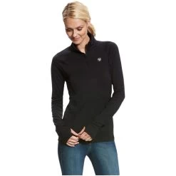 2023 Ariat Womens Lowell 2.0 1/4 Zip Base Layer 10046603 - Black Colour Black