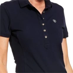 2023 Ariat Womens Prix 2.0 Short Sleeve Polo 10030467 - Navy Colour Navy -Equestrian Clothing Store 202320Ariat20Womens20Prix202.020Short20Sleeve20Polo201003046720 20Navy20Close20Up.700x700