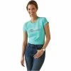 2023 Ariat Womens Varsity Outline T-Shirt 10043742 - Pool Blue