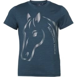 2023 Mountain Horse Childrens U&I Tech T-Shirt 0454004 - Navy Colour Navy