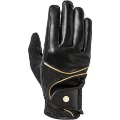 2023 Mountain Horse Diamond Rider Gloves 70960193 - Gold / Black Colour Gold/Black