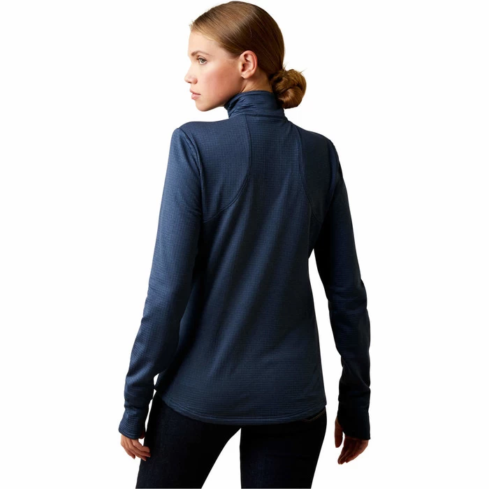 2021 Ariat Womens Team Gridwork 1/4 Zip Baselayer 10037000 - Navy 7 2021 Ariat Womens Team Gridwork 1/4 Zip Baselayer 10037000 - Navy - Image 5