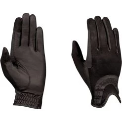 2022 Dublin Pull On Glitter Mesh Back Riding Gloves 1002962002 - Black