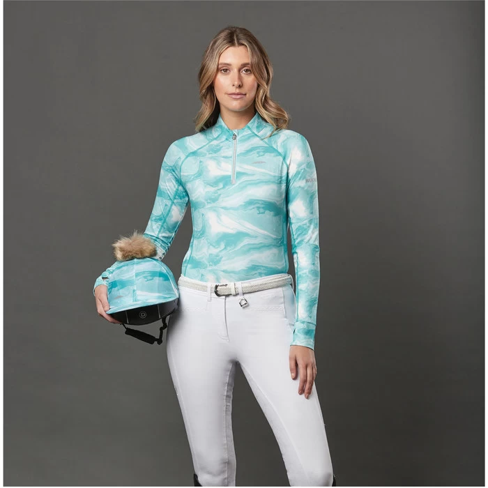 2022 Weatherbeeta Womens Ruby Printed Long Sleeve Top 1009342023 - Turquoise Swirl 5 2022 Weatherbeeta Womens Ruby Printed Long Sleeve Top 1009342023 - Turquoise Swirl - Image 3