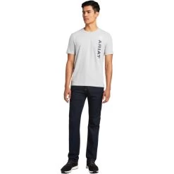 2022 Ariat Mens Vertical Logo Short Sleeve T-Shirt 10039193 - Heather Grey -Equestrian Clothing Store 4688 202220Ariat20Mens20Vertical20Logo20Short20Sleeve20T Shirt201003919320 20Heather20Grey3.700x700