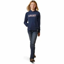 2023 Ariat Junior 3D Logo 2.0 Hoodie 10043381 - Navy / Red -Equestrian Clothing Store 5847 202320Ariat20Junior203D20Logo202.020Hoodie201004338120 20Navy20Red20Front.700x700