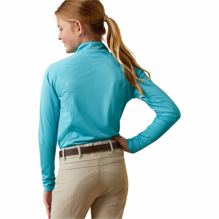 2023 Ariat Junior Sunstopper 2.0 1/4 Zip Baselayer 10043604 - Maui Blue Colour Maui Blue 4 2023 Ariat Junior Sunstopper 2.0 1/4 Zip Baselayer 10043604 - Maui Blue Colour Maui Blue - Image 2
