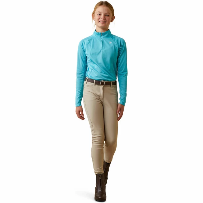 2023 Ariat Junior Sunstopper 2.0 1/4 Zip Baselayer 10043604 - Maui Blue Colour Maui Blue 5 2023 Ariat Junior Sunstopper 2.0 1/4 Zip Baselayer 10043604 - Maui Blue Colour Maui Blue - Image 3