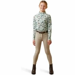 2023 Ariat Junior Sunstopper 2.0 1/4 Zip Baselayer 10043604 - Aqua Herd Print Colour Aqua Herd Print -Equestrian Clothing Store 5852 202320Ariat20Junior20Sunstopper202.0201420Zip20Baselayer201004360420 20Aqua20Herd20Print20Full.700x700