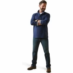 2023 Ariat Mens Portola 1/2 Zip Sweatshirt 10043783 - Navy -Equestrian Clothing Store 5859 10043783 full.700x700