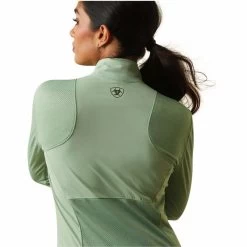 2023 Ariat Womens Breathe 1/4 Zip Baselayer 10043389 - Basil -Equestrian Clothing Store 5863 10043389 03.700x700