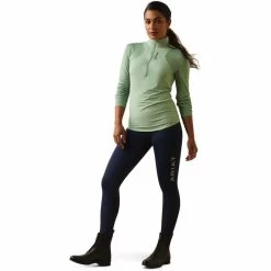 2023 Ariat Womens Breathe 1/4 Zip Baselayer 10043389 - Basil -Equestrian Clothing Store 5863 10043389 full.700x700