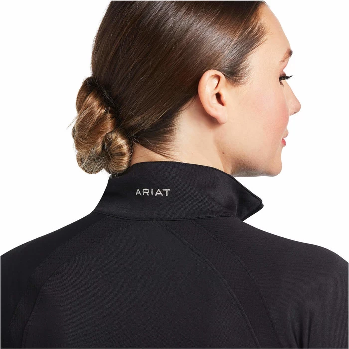 2023 Ariat Womens Sunstopper 2.0 1/4 Zip Baselayer 10030429 - Black Colour Black 6 2023 Ariat Womens Sunstopper 2.0 1/4 Zip Baselayer 10030429 - Black Colour Black - Image 4
