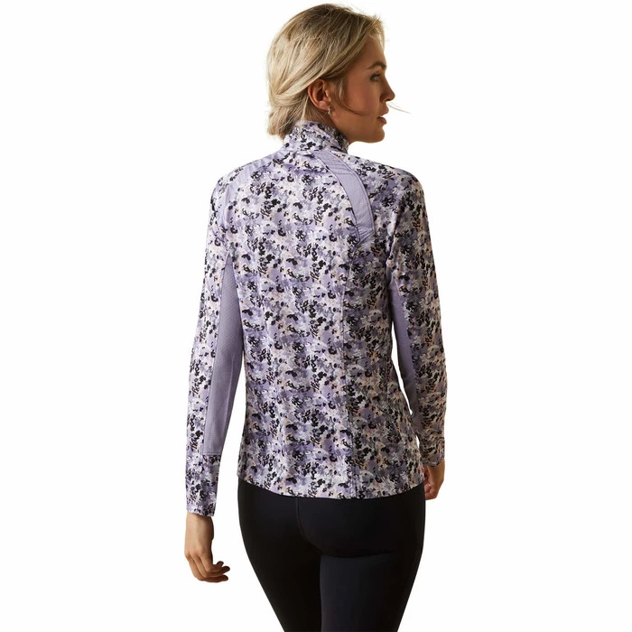 2023 Ariat Womens Sunstopper 2.0 1/4 Zip Baselayer 10030429 - Grey Camo Floral Colour Grey Camo Floral 4 2023 Ariat Womens Sunstopper 2.0 1/4 Zip Baselayer 10030429 - Grey Camo Floral Colour Grey Camo Floral - Image 2