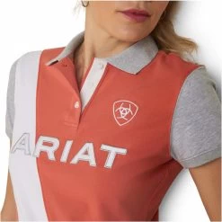 2023 Ariat Womens Taryn Polo 10043509 - Burnt Sienna -Equestrian Clothing Store 5871 202320Ariat20Womens20Taryn20Polo201004350920 20Burnt20Sienna20Close20Up.700x700