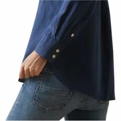 2023 Ariat Womens Cazadero Blouse 10043899 - Navy -Equestrian Clothing Store 5886 10043899 01.700x700