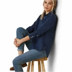 2023 Ariat Womens Cazadero Blouse 10043899 - Navy -Equestrian Clothing Store 5886 10043899 02.700x700