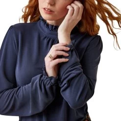 2023 Ariat Womens Inverness Long Sleeve Top 10046340 - Navy -Equestrian Clothing Store 6565 202320Ariat20Womens20Inverness20Long20Sleeve20Top201004634020 20Navy204.700x700