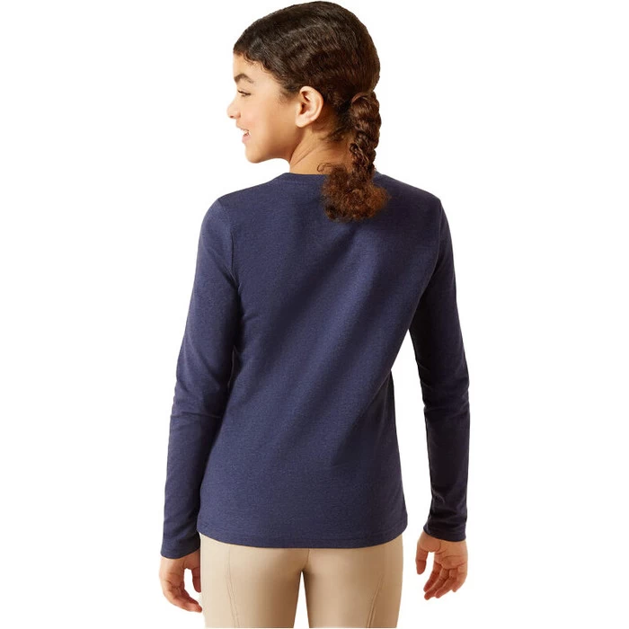 2023 Ariat Junior Love Long Sleeve T-Shirt 10046496 - Navy Heather 4 2023 Ariat Junior Love Long Sleeve T-Shirt 10046496 - Navy Heather - Image 2