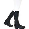 Dublin Childrens Stretch Fit Half Chaps With Patent Piping Black -Equestrian Clothing Store Dublin Stretch Fit Half Chaps With Patent Piping Black Main.700x700