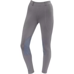 Dublin Childrens Performance Flex Knee Patch Riding Tights 5912 - Charcoal Colour Charcoal