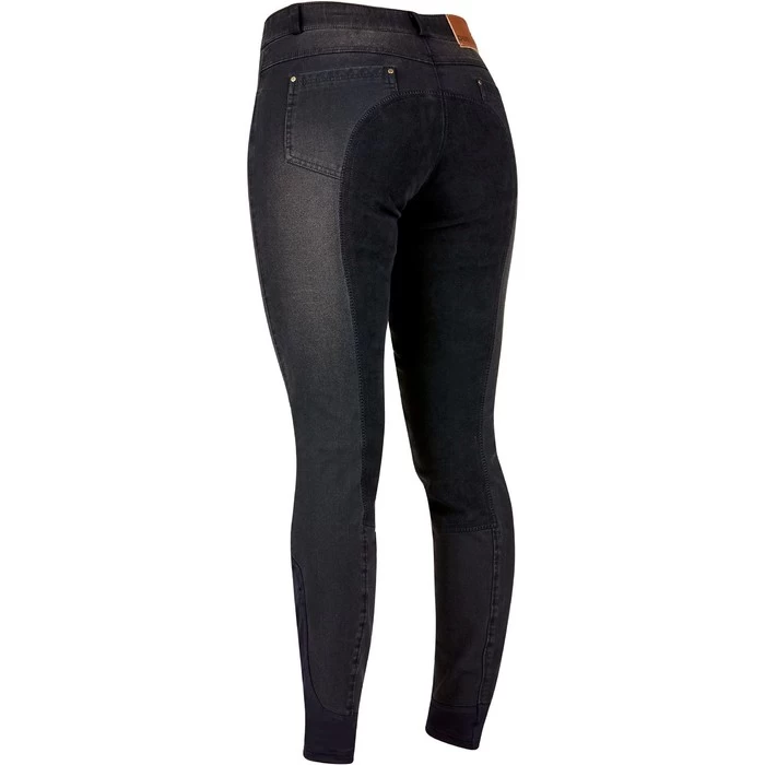 Dublin Womens Shona Full Suede Seat Denim Breeches - Ash Colour Ash 4 Dublin Womens Shona Full Suede Seat Denim Breeches - Ash Colour Ash - Image 2