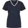 2023 Mountain Horse Womens Active Stripe T-Shirt 4537040 - Navy Colour Navy